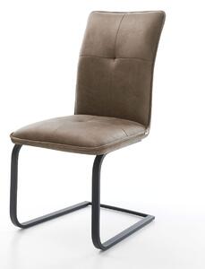DELIFE Jídelní židle Maddy-Flex mikrovlákno taupe vintage plochá jídelní židle černá