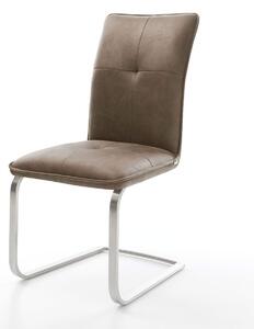 DELIFE Jídelní židle Maddy-Flex mikrovlákno taupe vintage plochý jídelní židle nerezová ocel