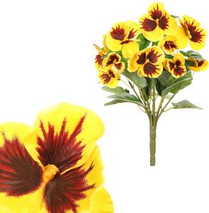Květina umělá Maceška, barva žlutá KT7195
