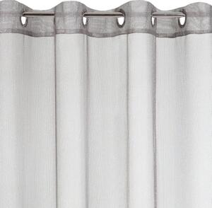 Stříbrná záclona na kroužcích ARIANA 140x250 cm