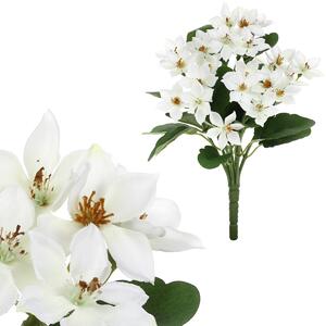 Plamenka, květina umělá, barva bílá KT7913 WT