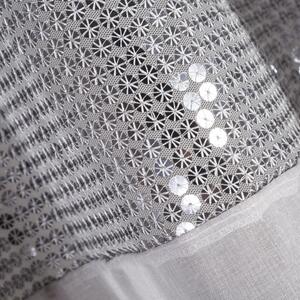 Stříbrná záclona na kroužcích EMILY 140x250 cm