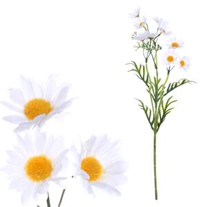 Kopretina s bílými květy, květina umělá S6026-WH