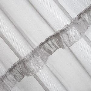 Stříbrná záclona na kroužcích ARIANA 140x250 cm