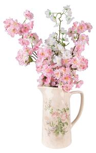 Béžový keramický dekorační džbán s růžemi Rossia L - 21*15*25 cm