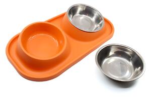 Vsepropejska Senta dvojitá vyvýšená miska pro psa Barva: Oranžová