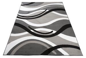 Chemex Moderní koberec Tap - vlnky 7 - šedý/bílý Rozměr koberce: 80x150 cm
