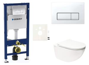 Závěsný WC set Geberit do lehkých stěn / předstěnová + WC SAT Infinitio SIKOGESINFD50