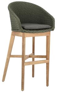 Zeleno-šedá pletená zahradní barová židle Bizzotto Coachella 110 cm