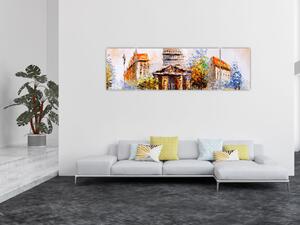 Obraz - Malovaná městká památka (170x50 cm)