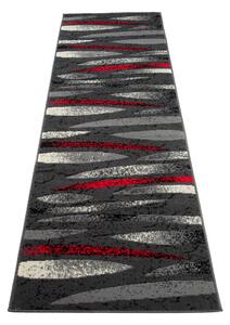 Chemex Moderní koberec Tap - obrazce 3 - šedý/červený Rozměr koberce: 80x150 cm