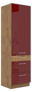 Kuchyňská skříňka se zásuvkami Woodline 60 DKS-210 3S 1F, Barva: Dub lancelot / bordo lesk Mirjan24 5902928821208