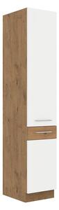 Vysoká kuchyňská skříňka Woodline 40 DK-210 2F, Barva: Dub lancelot / bíly lesk Mirjan24 5902928821161