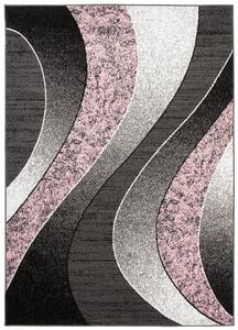 Chemex Moderní koberec Tap - vlnky 5 - růžový/šedý Rozměr koberce: 120x170 cm