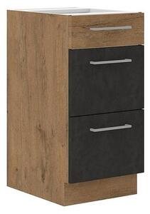 Spodní kuchyňská skříňka se zásuvkami Woodline 40 D 3S BB, Barva: Dub lancelot / matera Mirjan24 5902928847703