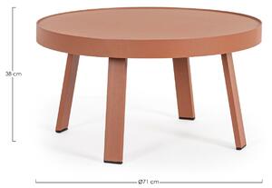Červený kovový zahradní konferenční stolek Bizzotto Spyro