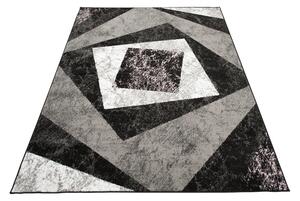 Chemex Moderní koberec Tap - čtverce 2 - černý/šedý Rozměr koberce: 80x150 cm