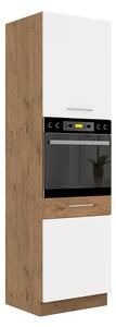 Vysoká kuchyňská skříňka pod troubu Woodline 60 DP-210 2F, Barva: dąb lancelot / dark wood Mirjan24 5903211312298
