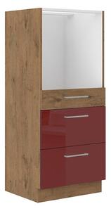 Kuchyňská skříňka pod troubu se zásuvkami Woodline 60 DPS-145 3S BB, Barva: dąb lancelot / dark wood Mirjan24 5903211312328
