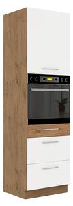 Kuchyňská skříňka se zásuvkami Woodline 60 DPS-210 3S 1F, Barva: Dub lancelot / bíly lesk Mirjan24 5902928821215
