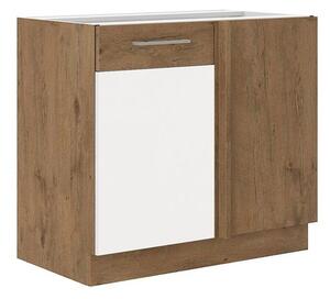 Spodní kuchyňská skříňka Woodline 105 ND 1F BB, Barva: Dub lancelot / bíly lesk Mirjan24 5902928947977