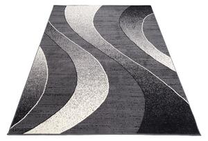 Chemex Moderní koberec Tap - vlnky 5 - tmavě šedý/bílý Rozměr koberce: 80x150 cm