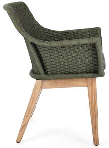 Zelená pletená zahradní židle Bizzotto Allison