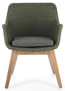 Zelená pletená zahradní židle Bizzotto Allison