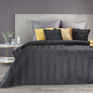 Černý sametový přehoz na postel SOFIA 220x240 cm