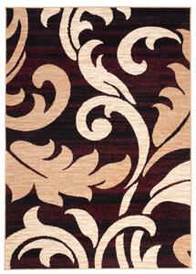 Chemex Moderní koberec Tap - listy 1 - černý/vínový Rozměr koberce: 80x150 cm