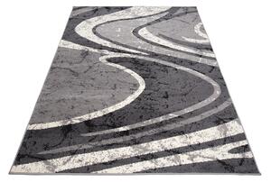 Chemex Moderní koberec Tap - vlnky 2 - šedý/krémový Rozměr koberce: 80x150 cm