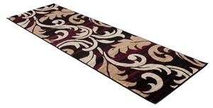 Chemex Moderní koberec Tap - listy 1 - černý/vínový Rozměr koberce: 70x150 cm