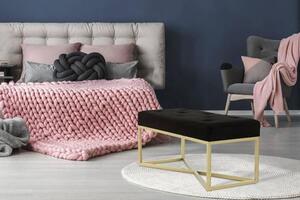 TABURETOVÁ LAVICE, kov, plast, textil, kompozitní dřevo, 90/40/40 cm - Online Only lavice, Online Only