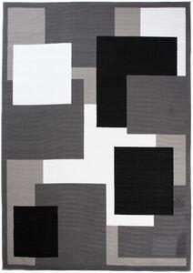 Chemex Moderní koberec Tap - čtverce 3 - tmavě šedý/bílý Rozměr koberce: 80x150 cm