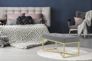 TABURETOVÁ LAVICE, kov, plast, textil, kompozitní dřevo, 90/40/40 cm - Online Only lavice, Online Only