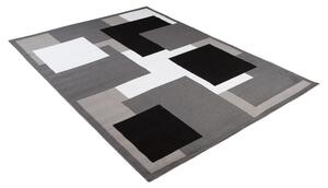 Chemex Moderní koberec Tap - čtverce 3 - tmavě šedý/bílý Rozměr koberce: 140x200 cm
