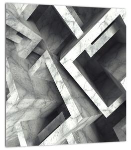 Abstraktní obraz krychlí (30x30 cm)