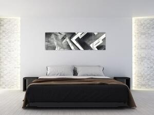 Abstraktní obraz krychlí (170x50 cm)