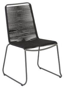 Hoorns Černá kovová zahradní židle Dellot s výpletem