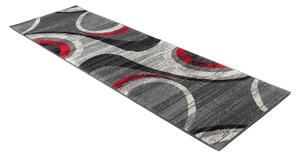 Chemex Moderní koberec Tap - geometrické tvary 3 - šedý/červený Rozměr koberce: 80x150 cm