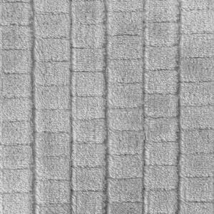 Hebká stříbrná deka CINDY2 se čtvercovým vzorem 200x220 cm