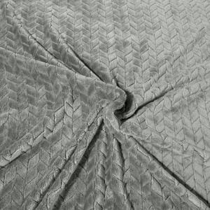 Hebká šedá deka CINDY s reliéfním vzorem 220x200 cm