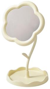 Zrcadlo na make-up ve tvaru květiny – přenosné, dekorativní stojací zrcadlo – 29,5 x 15,5 cm
