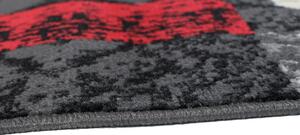 Chemex Moderní koberec Tap - geometrické tvary 2 - červený/šedý Rozměr koberce: 120x170 cm