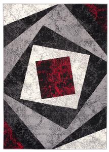 Chemex Moderní koberec Tap - čtverce 2 - šedý/červený Rozměr koberce: 60x100 cm