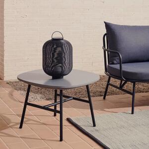 Šedý odkládací stolek Kave Home Bramant 60 x 60 cm s černou podnoží