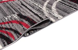 Chemex Moderní koberec Tap - čáry 1 - šedý/červený Rozměr koberce: 80x150 cm