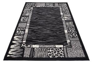 Chemex Moderní koberec Tap - tygrovaný 2 - šedý/černý Rozměr koberce: 80x150 cm