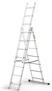 JAKS Multifunkční hliníkový žebřík 3 x 7 příček