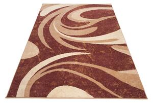 Chemex Moderní koberec Tap - vlnky 3 - hnědý Rozměr koberce: 60x100 cm